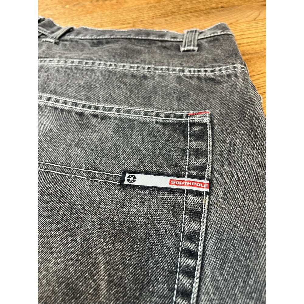 Southpole Jean Shorts Mens 38 Denim Jorts Hip Hop Baggy Skater Wide Leg - Picture 5 of 5